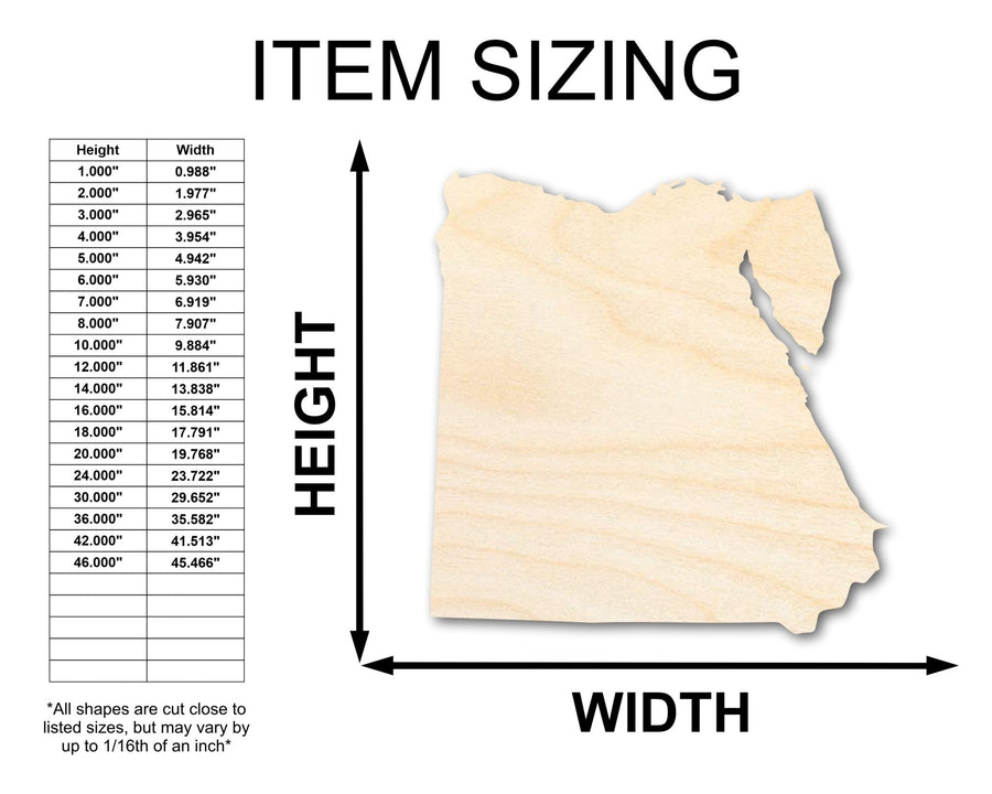 Unfinished Wood Egypt Shape - Craft - up to 46" - NameSigns.com