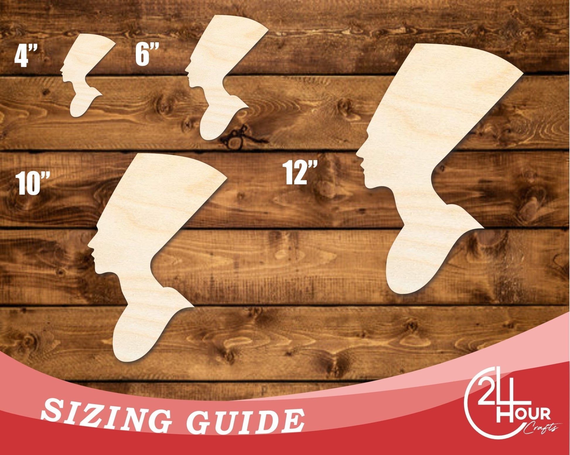 Unfinished Wood Egyptian Queen Shape | DIY Craft Cutout | up to 46" DIY - NameSigns.com