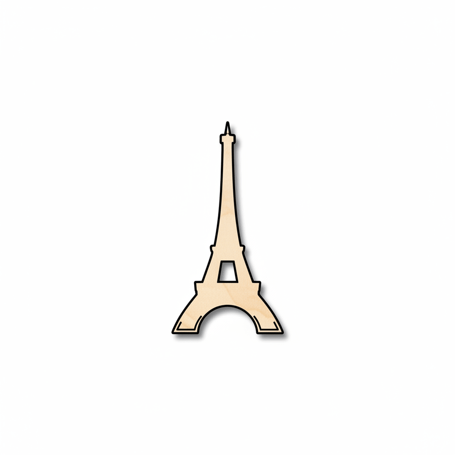 Unfinished Wood Eiffel Tower Wooden Cutout Shape - Baltic Birch Plywood - NameSigns.com