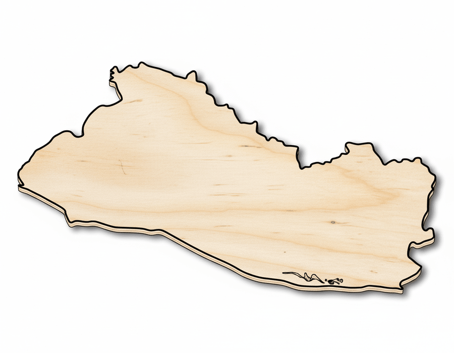 Unfinished Wood El Salvador Country Shape - Central America Craft - up to 46" DIY - NameSigns.com