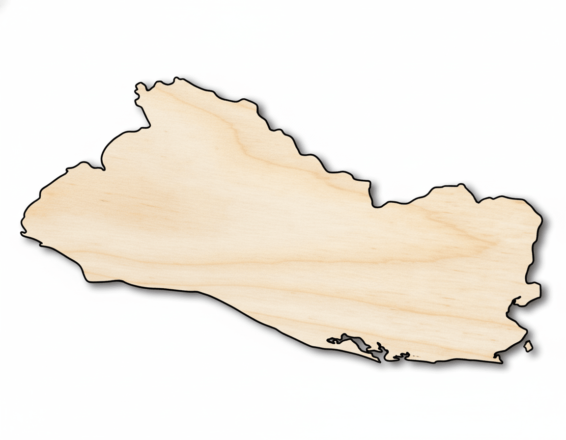 Unfinished Wood El Salvador Country Shape - Central American Craft - up to 46" DIY - NameSigns.com