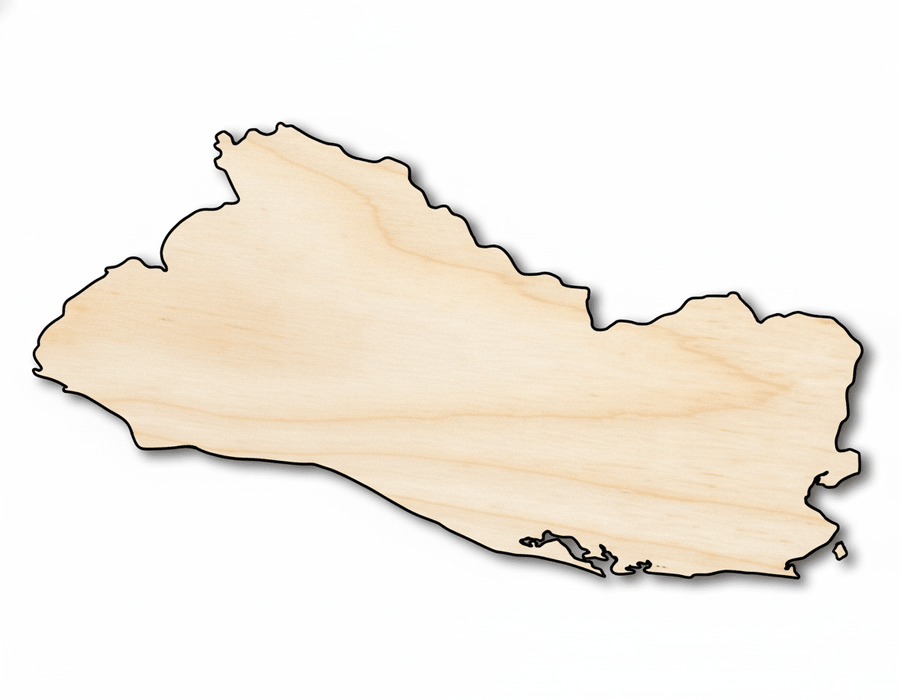 Unfinished Wood El Salvador Country Shape - Central American Craft - up to 46" DIY - NameSigns.com