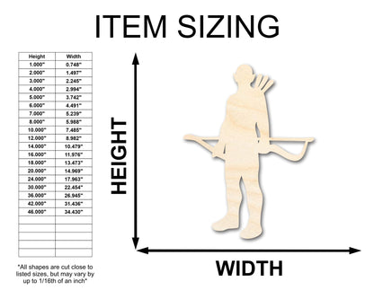Unfinished Wood Elven Archer Shape - Craft - up to 46" - NameSigns.com