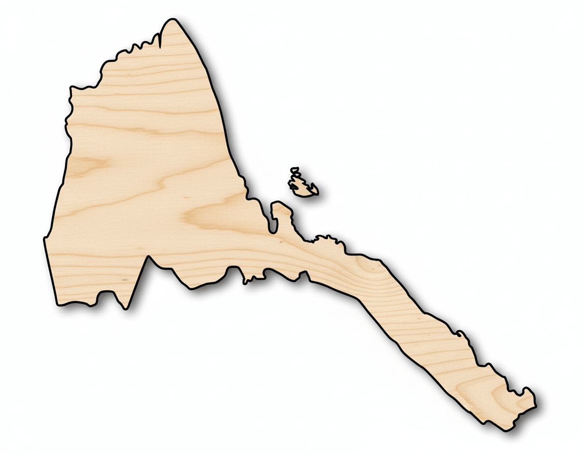 Unfinished Wood Eritrea Country Shape - East African Craft - up to 46" DIY - NameSigns.com