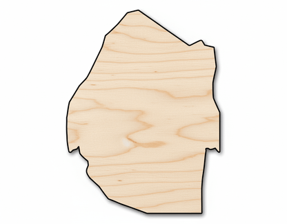 Unfinished Wood Eswatini Country Shape - South African Craft - up to 46" DIY - NameSigns.com