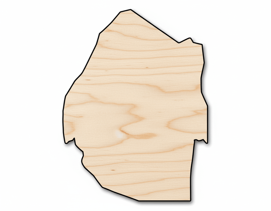 Unfinished Wood Eswatini Country Shape - South African Craft - up to 46" DIY - NameSigns.com