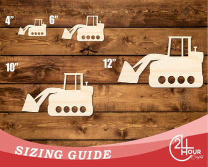 Unfinished Wood Excavator Shape | DIY Craft Cutout | up to 46" DIY - NameSigns.com
