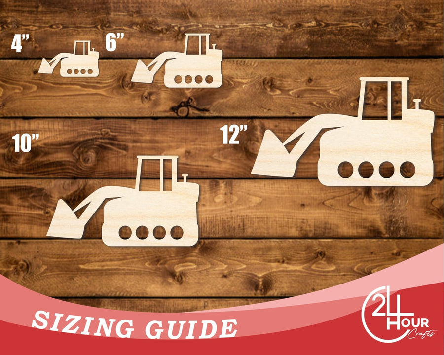 Unfinished Wood Excavator Shape | DIY Craft Cutout | up to 46" DIY - NameSigns.com