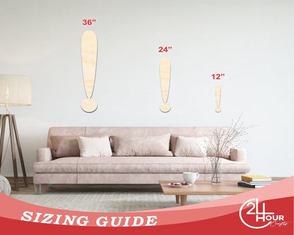 Unfinished Wood Exclamation Point Symbol - Craft - up to 46" DIY - NameSigns.com