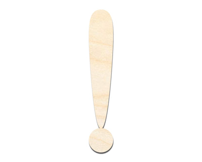 Unfinished Wood Exclamation Point Symbol - Craft - up to 46" DIY - NameSigns.com