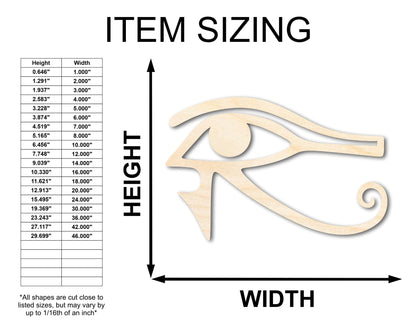 Unfinished Wood Eye of Ra Shape - Egypt - Mythical Craft - up to 46" DIY - NameSigns.com