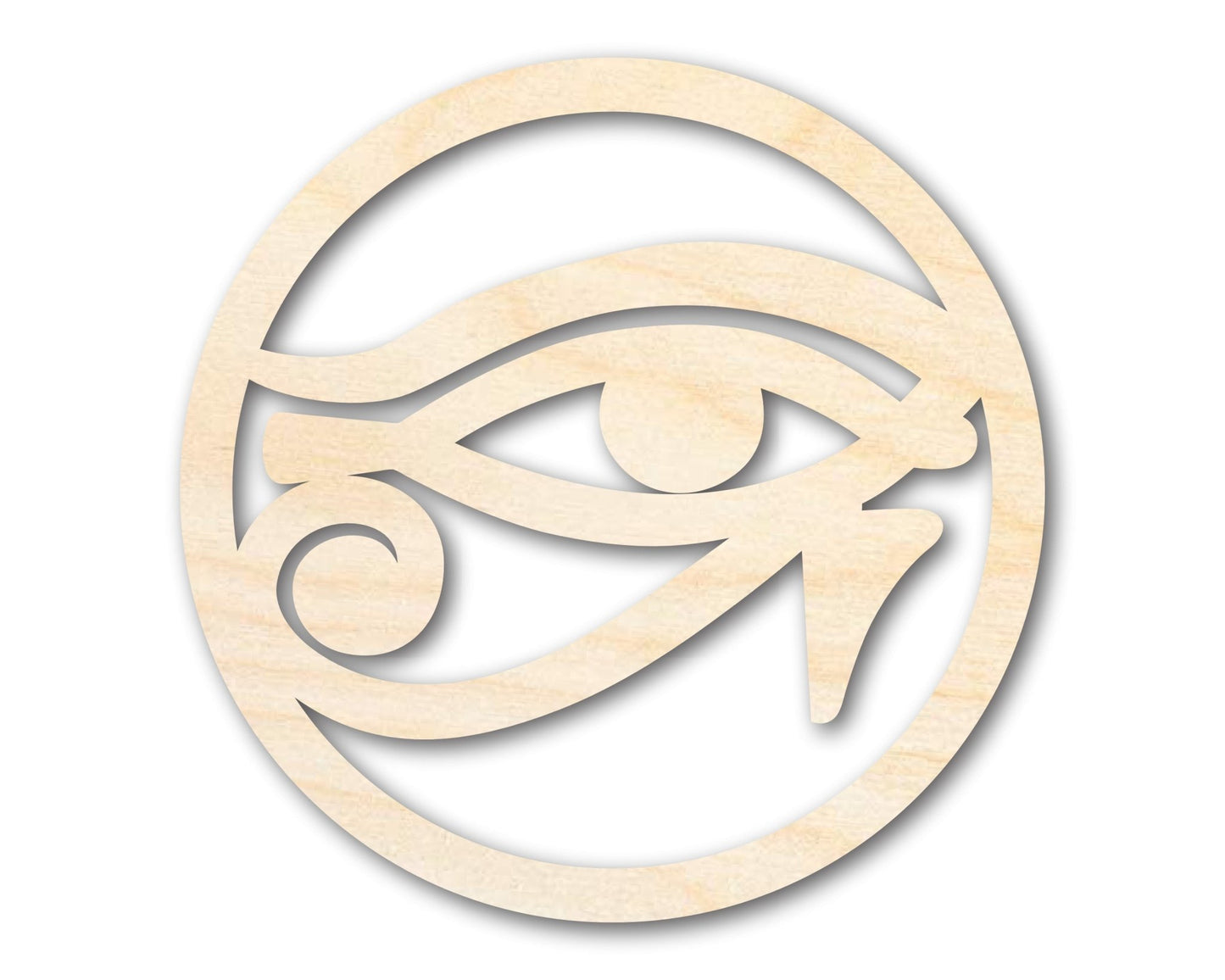 Unfinished Wood Eye of Ra Shape | Egyptian Hieroglyph Silhouette | Craft Cutout | up to 46" DIY - NameSigns.com