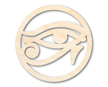 Unfinished Wood Eye of Ra Shape | Egyptian Hieroglyph Silhouette | Craft Cutout | up to 46" DIY - NameSigns.com