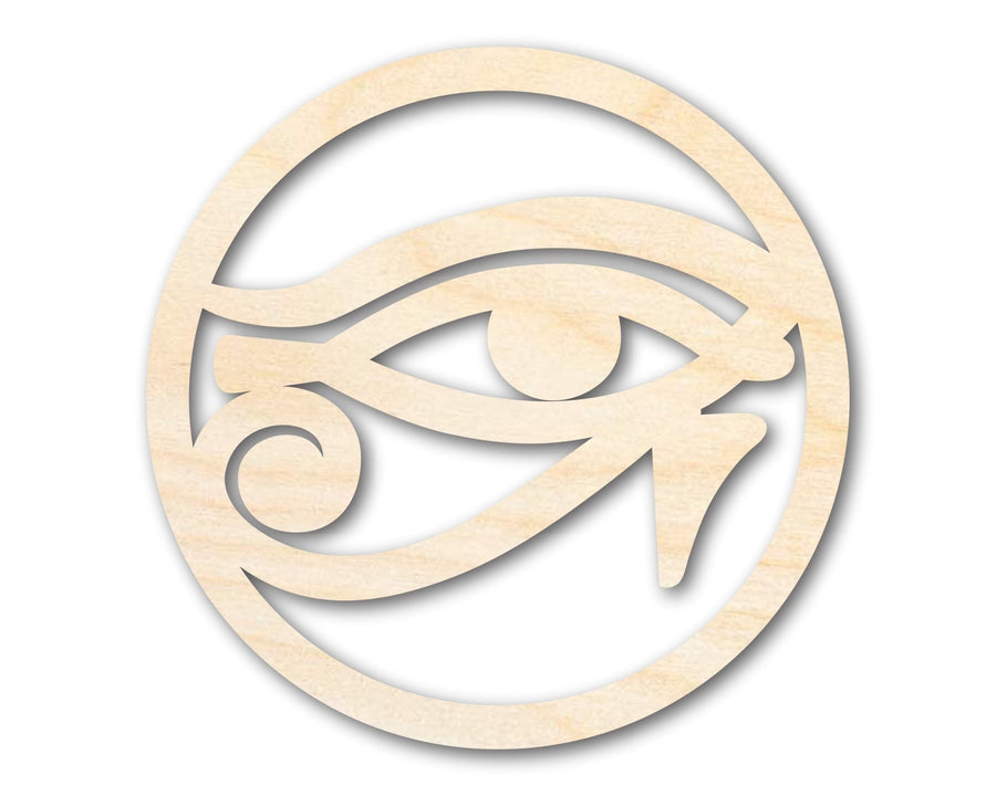 Unfinished Wood Eye of Ra Shape | Egyptian Hieroglyph Silhouette | Craft Cutout | up to 46" DIY - NameSigns.com