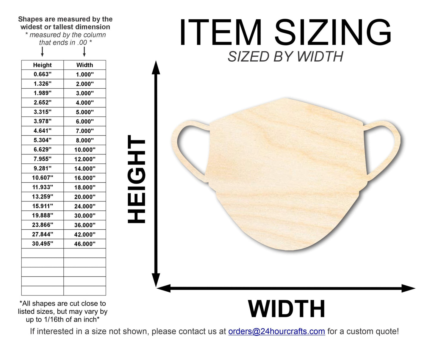 Unfinished Wood Face Mask Shape | DIY Craft Cutout | up to 46" DIY - NameSigns.com