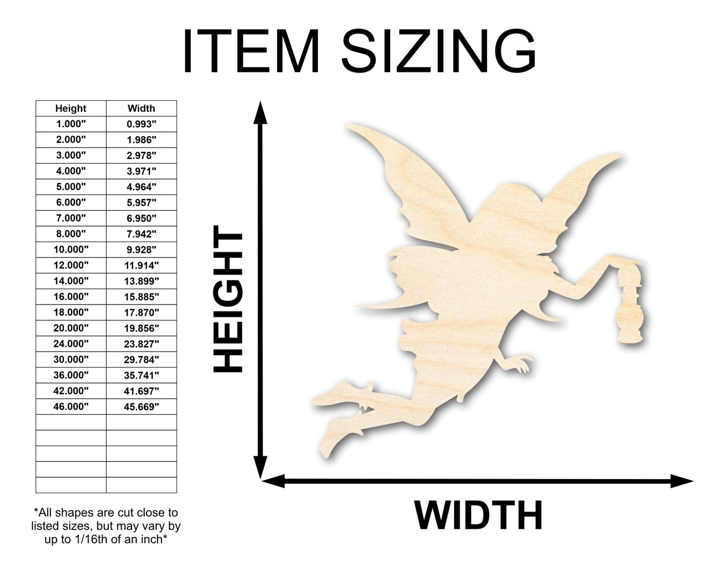 Unfinished Wood Fairy Lantern Silhouette | DIY Mythical Craft Cutout | up to 46" DIY - NameSigns.com
