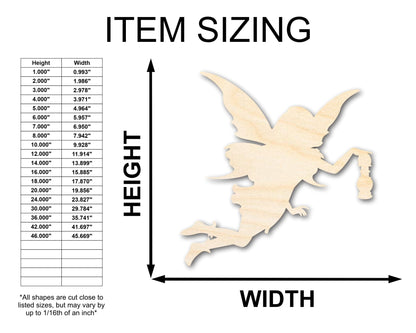 Unfinished Wood Fairy Lantern Silhouette | DIY Mythical Craft Cutout | up to 46" DIY - NameSigns.com