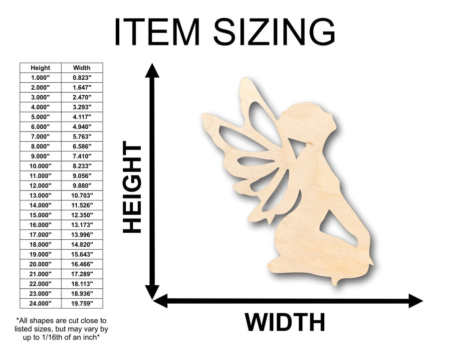 Unfinished Wood Fairy Shape - Craft - up to 46" DIY - NameSigns.com
