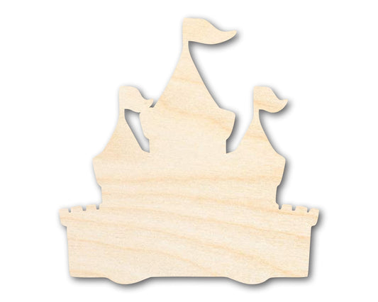 Unfinished Wood Fairytale Castle Silhouette - Medieval Craft - up to 46" DIY - NameSigns.com
