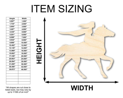 Unfinished Wood Fairytale Horse and Rider Shape - Craft - up to 46" - NameSigns.com