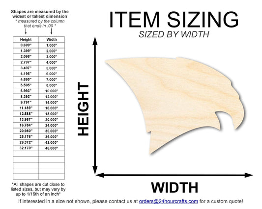 Unfinished Wood Falcon Mascot Shape | DIY Craft Cutout | up to 46" DIY - NameSigns.com