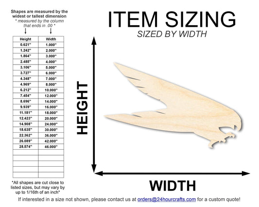 Unfinished Wood Falcon Mascot Shape | DIY Craft Cutout | up to 46" DIY - NameSigns.com