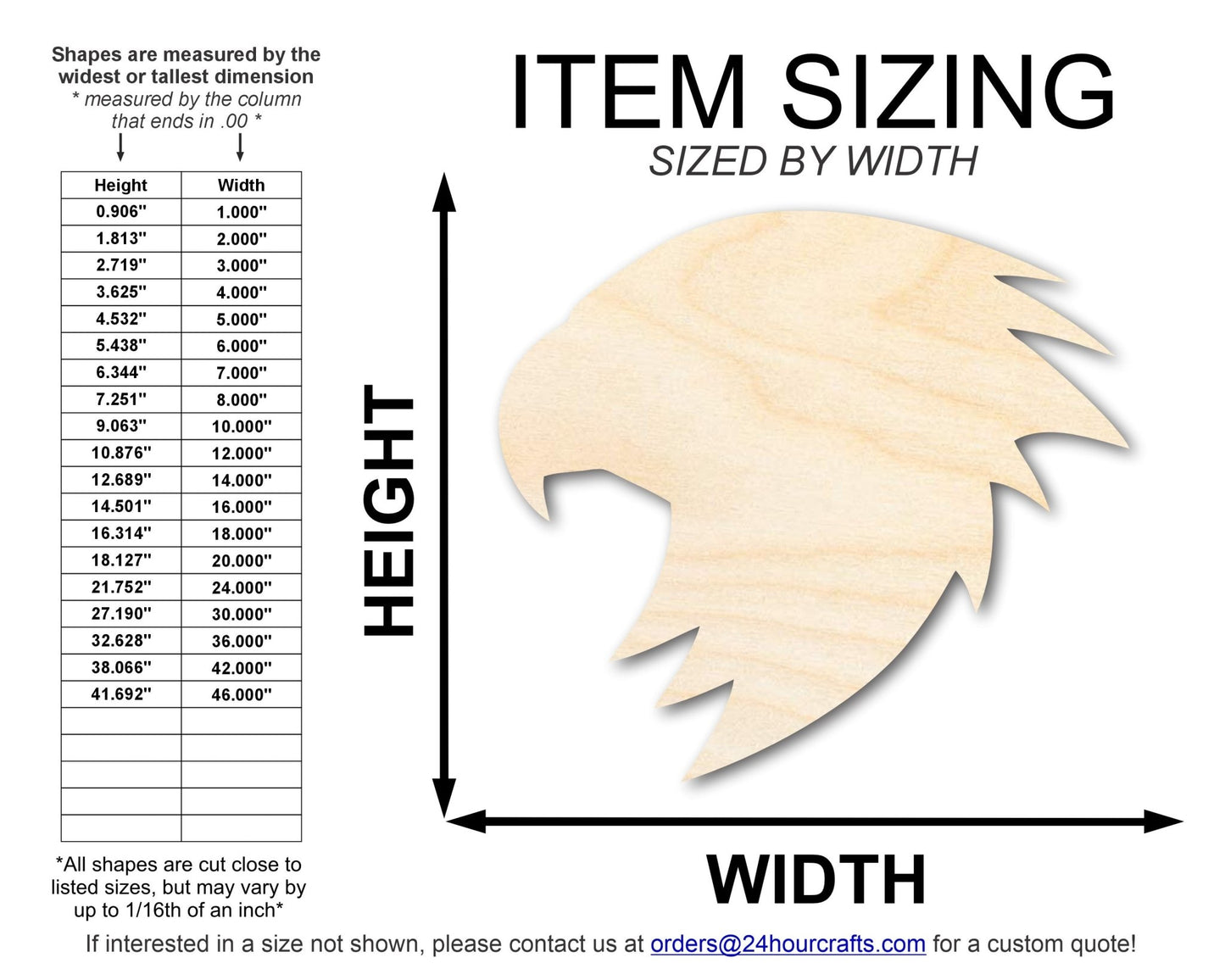 Unfinished Wood Falcon Mascot Shape | DIY Craft Cutout | up to 46" DIY - NameSigns.com