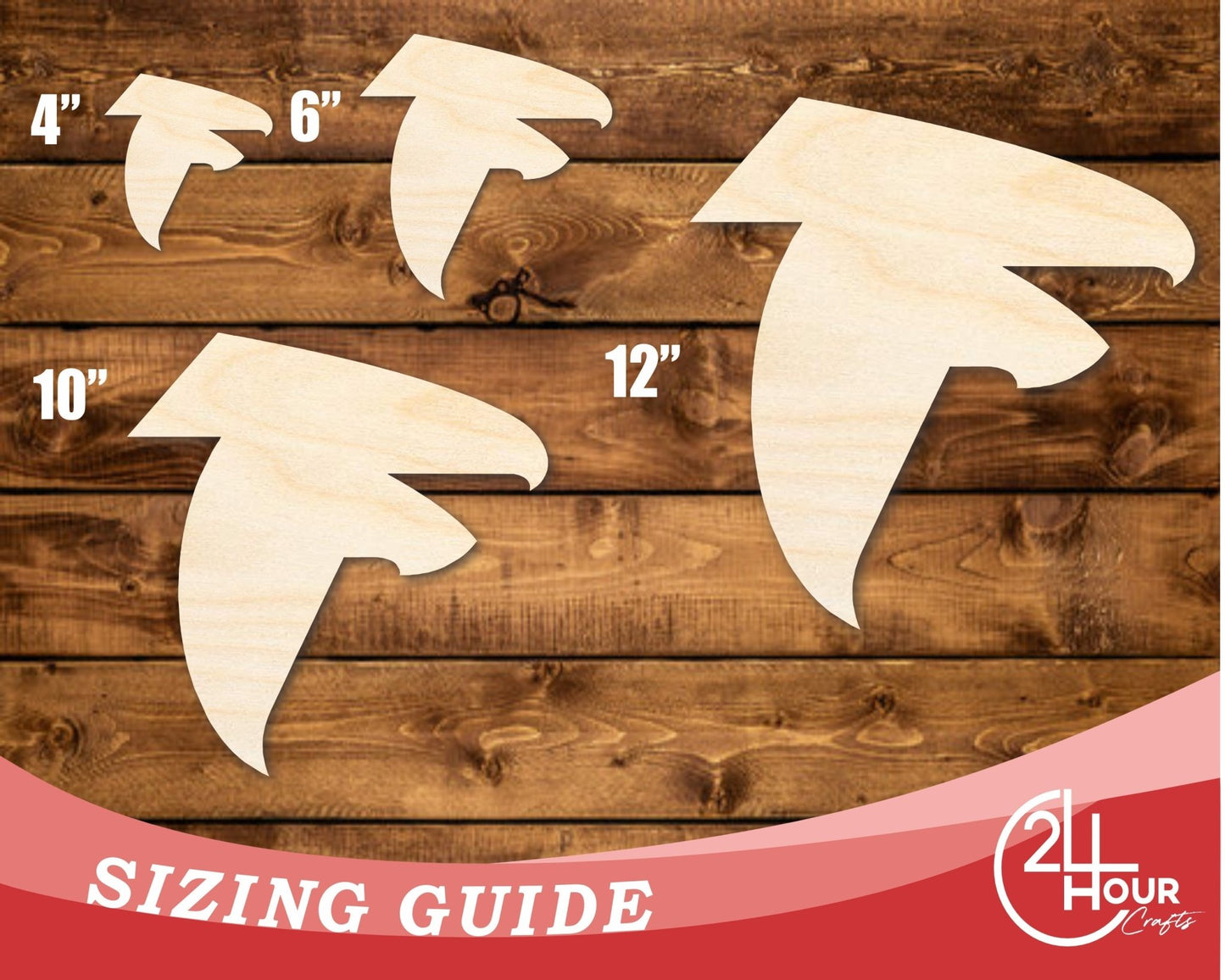 Unfinished Wood Falcon Mascot Shape | DIY Craft Cutout | up to 46" DIY - NameSigns.com