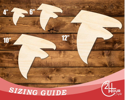 Unfinished Wood Falcon Mascot Shape | DIY Craft Cutout | up to 46" DIY - NameSigns.com