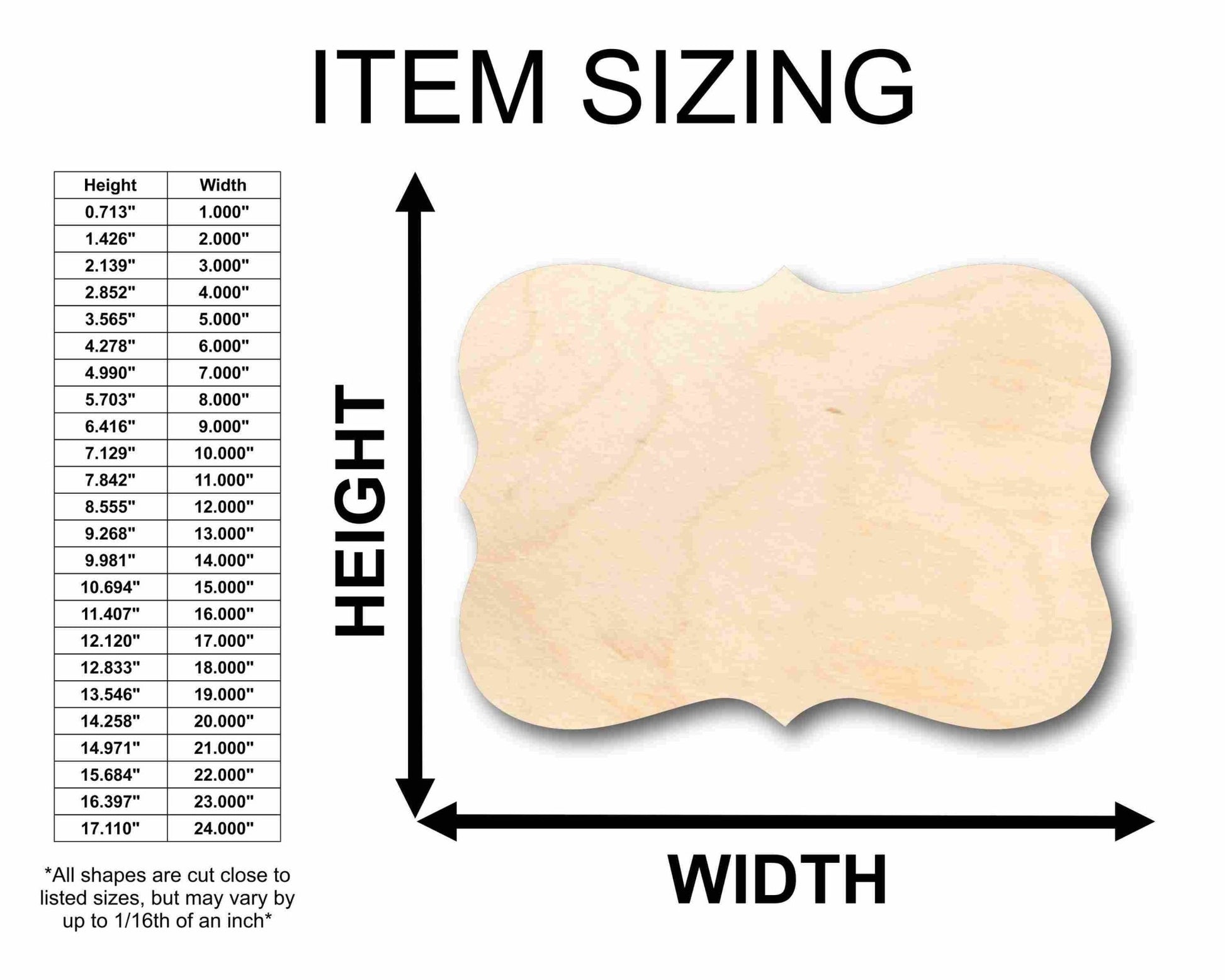 Unfinished Wood Fancy Award Craft Plaque Silhouette - Craft - up to 46" DIY - NameSigns.com