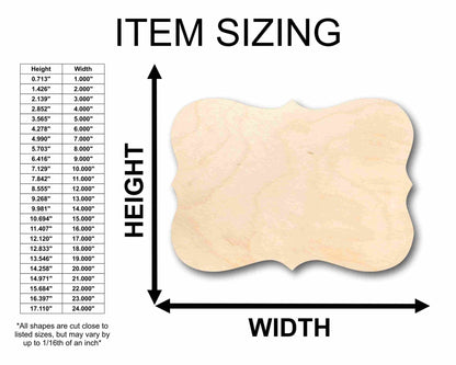 Unfinished Wood Fancy Award Craft Plaque Silhouette - Craft - up to 46" DIY - NameSigns.com