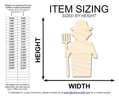 Unfinished Wood Farmer Shape | DIY Craft Cutout | up to 46" DIY - NameSigns.com