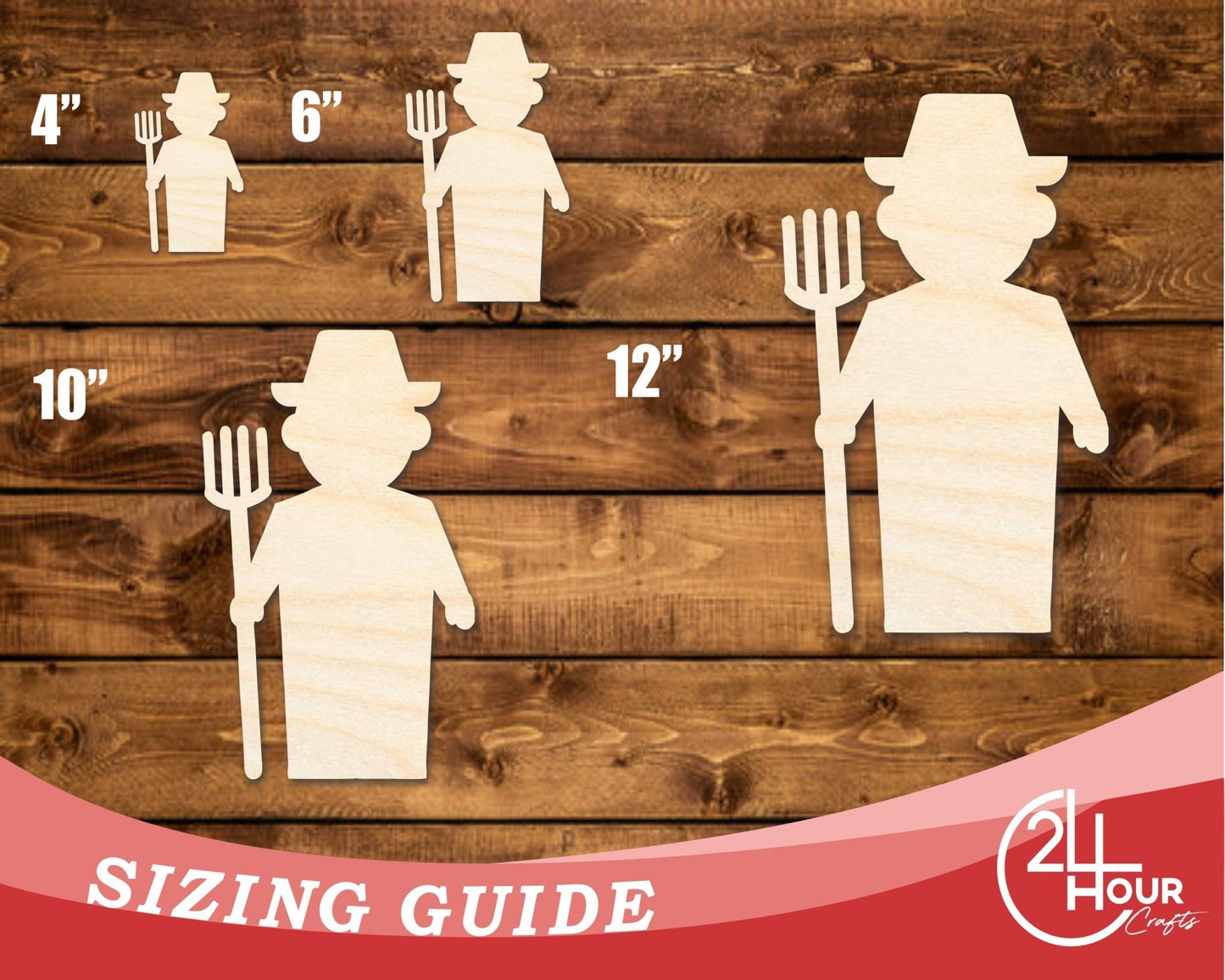 Unfinished Wood Farmer Shape | DIY Craft Cutout | up to 46" DIY - NameSigns.com