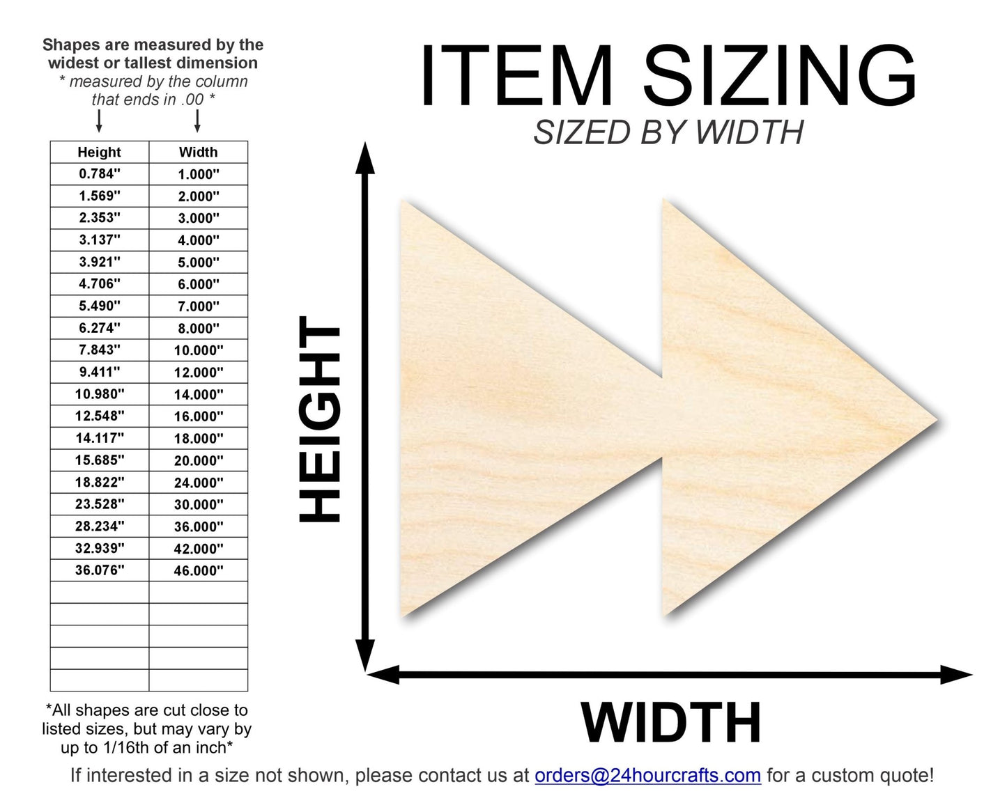 Unfinished Wood Fast Forward Shape | DIY Craft Cutout | up to 46" DIY - NameSigns.com