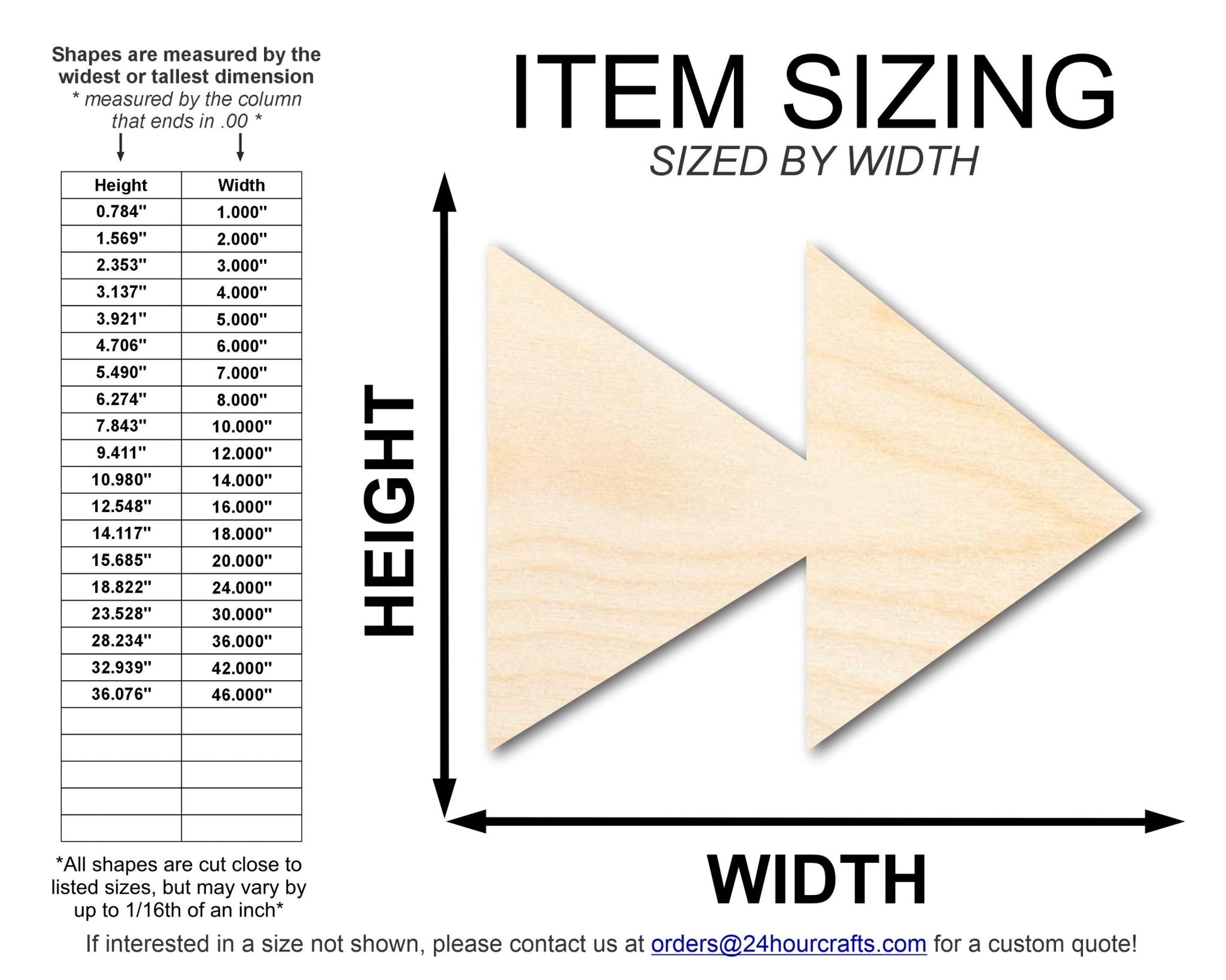 Unfinished Wood Fast Forward Shape | DIY Craft Cutout | up to 46" DIY - NameSigns.com