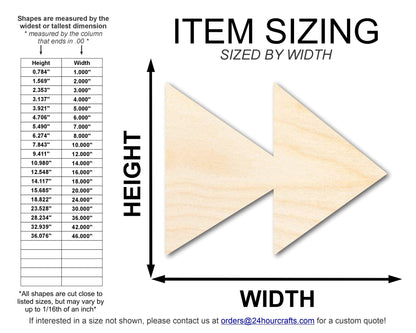 Unfinished Wood Fast Forward Shape | DIY Craft Cutout | up to 46" DIY - NameSigns.com