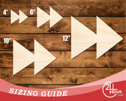 Unfinished Wood Fast Forward Shape | DIY Craft Cutout | up to 46" DIY - NameSigns.com