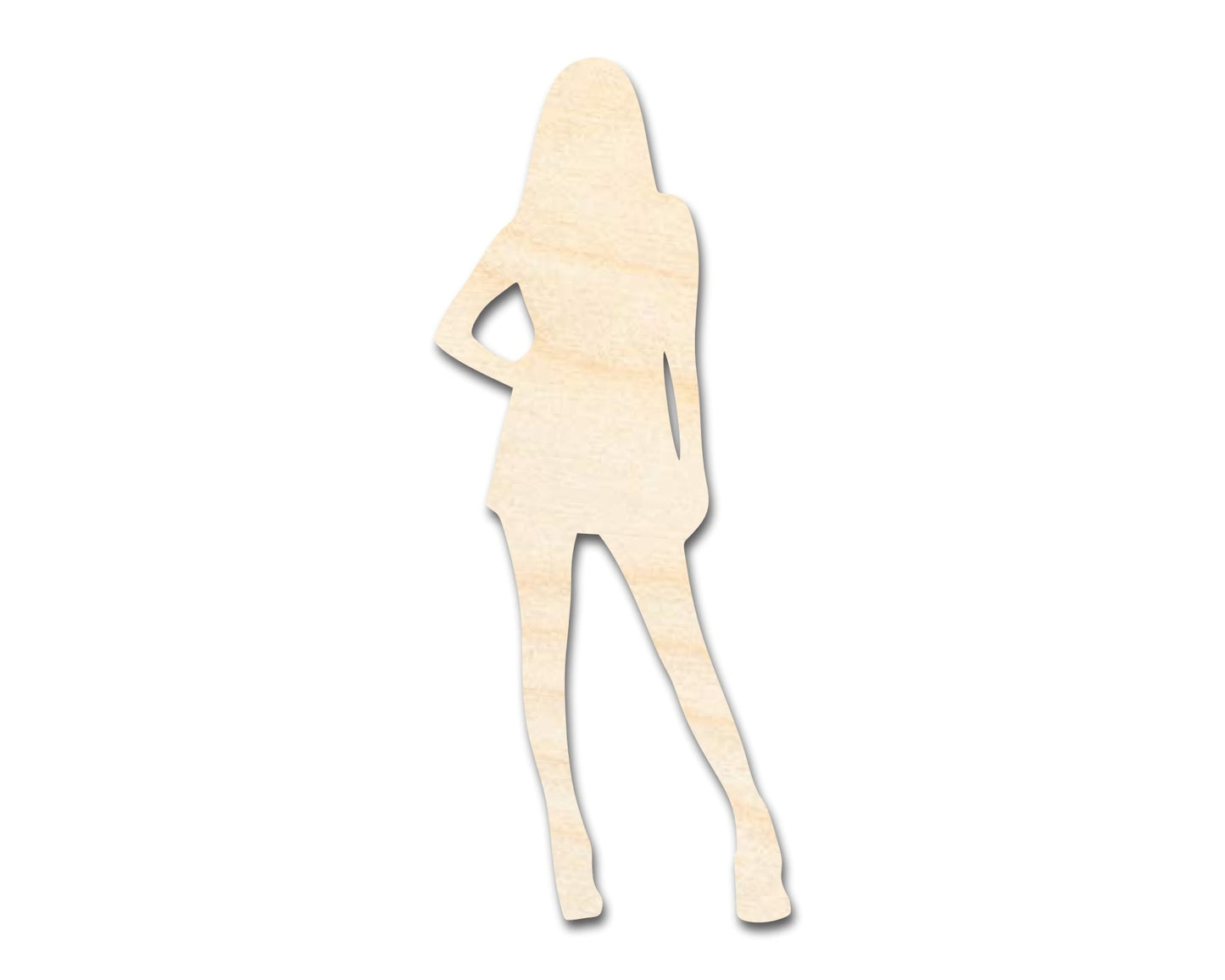 Unfinished Wood Female Idol Shape | DIY Craft Cutout | up to 46" DIY - NameSigns.com