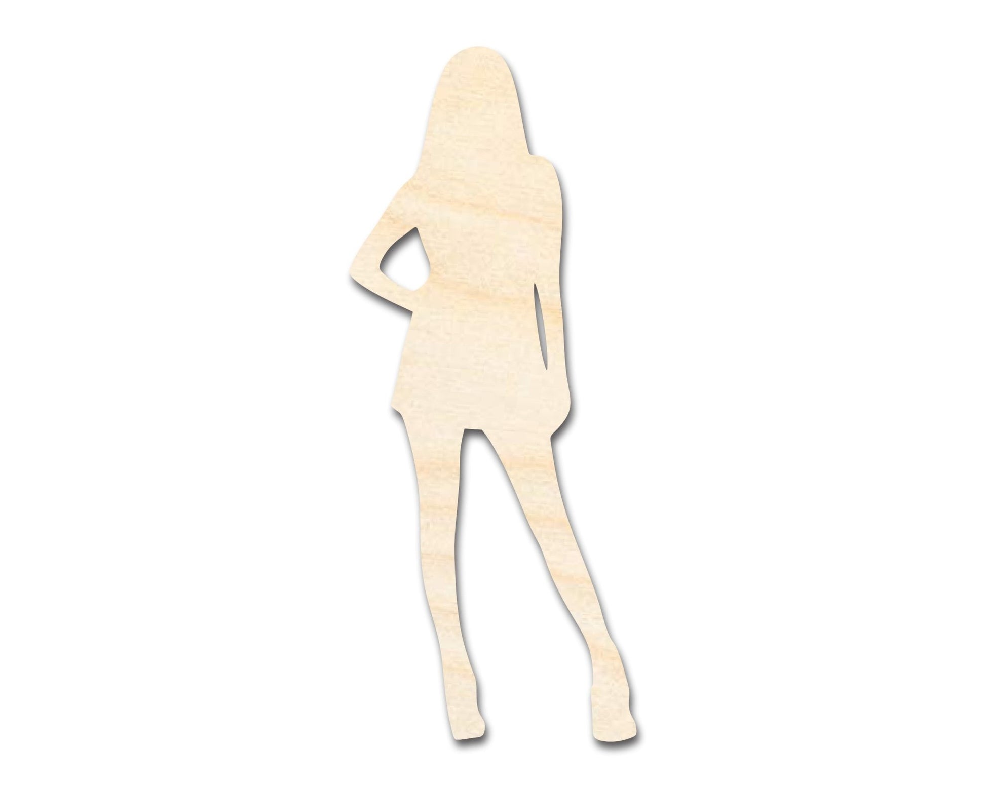 Unfinished Wood Female Idol Shape | DIY Craft Cutout | up to 46" DIY - NameSigns.com