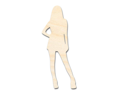 Unfinished Wood Female Idol Shape | DIY Craft Cutout | up to 46" DIY - NameSigns.com