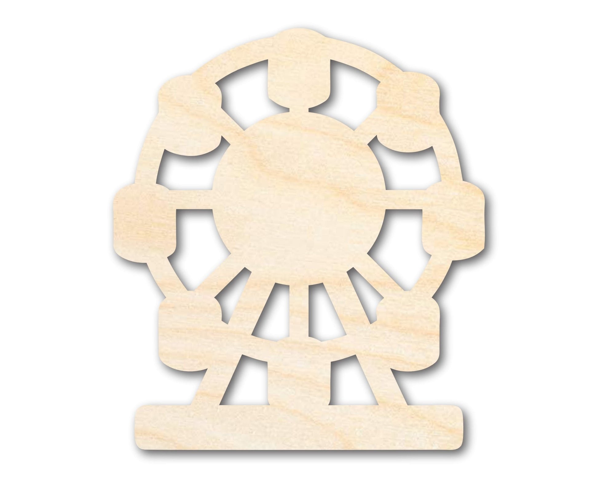 Unfinished Wood Ferris Wheel Shape | Amusement Park Ride Silhouette | Craft Cutout | up to 46" DIY - NameSigns.com