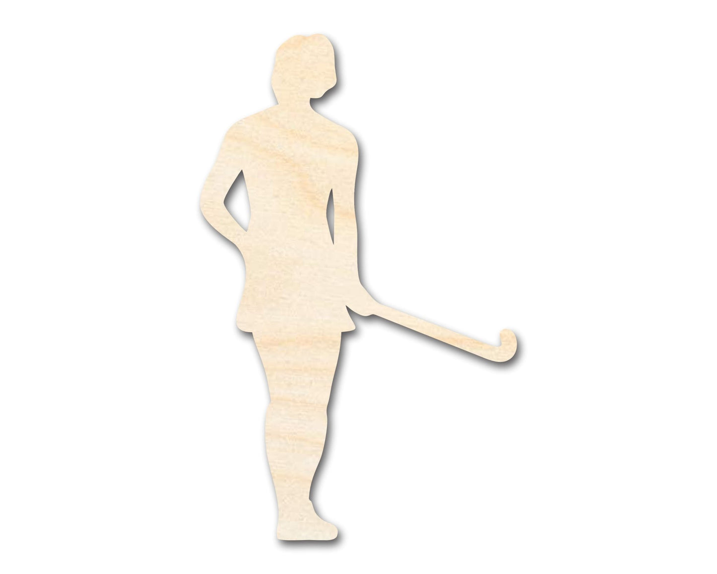 Unfinished Wood Field Hockey Player Silhouette | DIY Sports Craft Cutout | up to 46" DIY - NameSigns.com