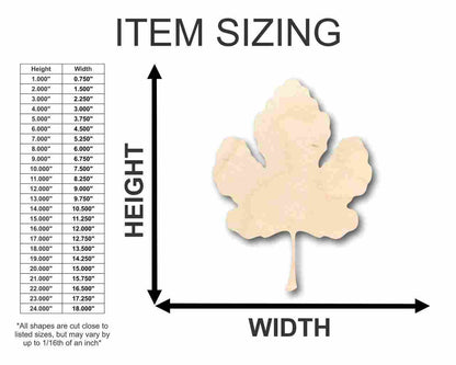 Unfinished Wood Fig Leaf Shape - Fall - Fruit - Craft - up to 46" DIY - NameSigns.com