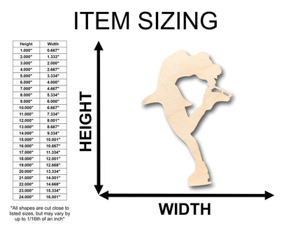 Unfinished Wood Figure Skating Shape - Craft - up to 46" DIY - NameSigns.com