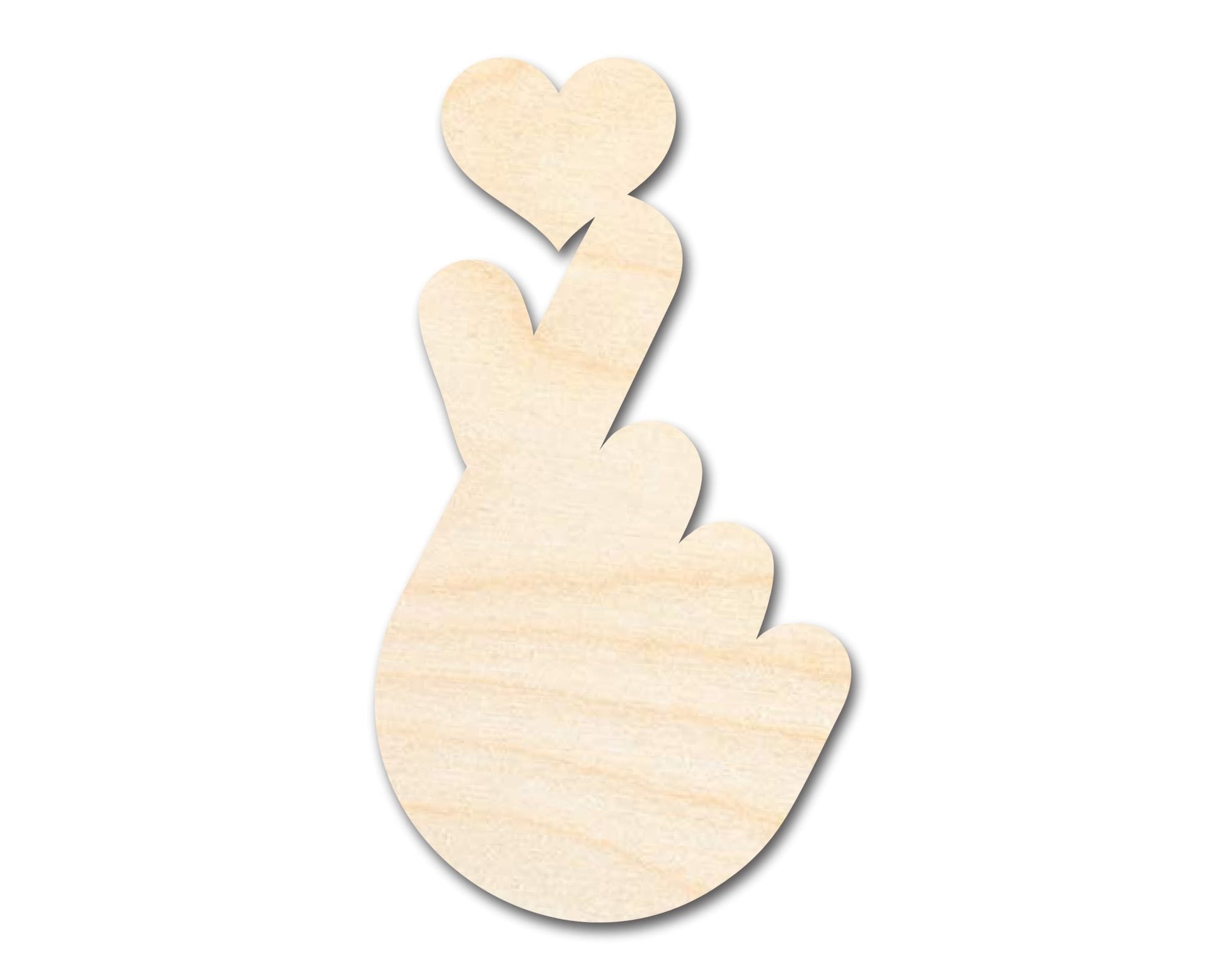 Unfinished Wood Finger Heart Shape | DIY Craft Cutout | up to 46" DIY - NameSigns.com