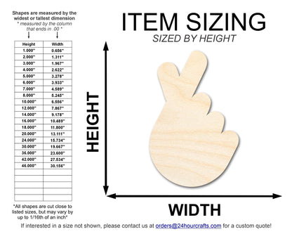 Unfinished Wood Finger Heart Shape | DIY Craft Cutout | up to 46" DIY - NameSigns.com