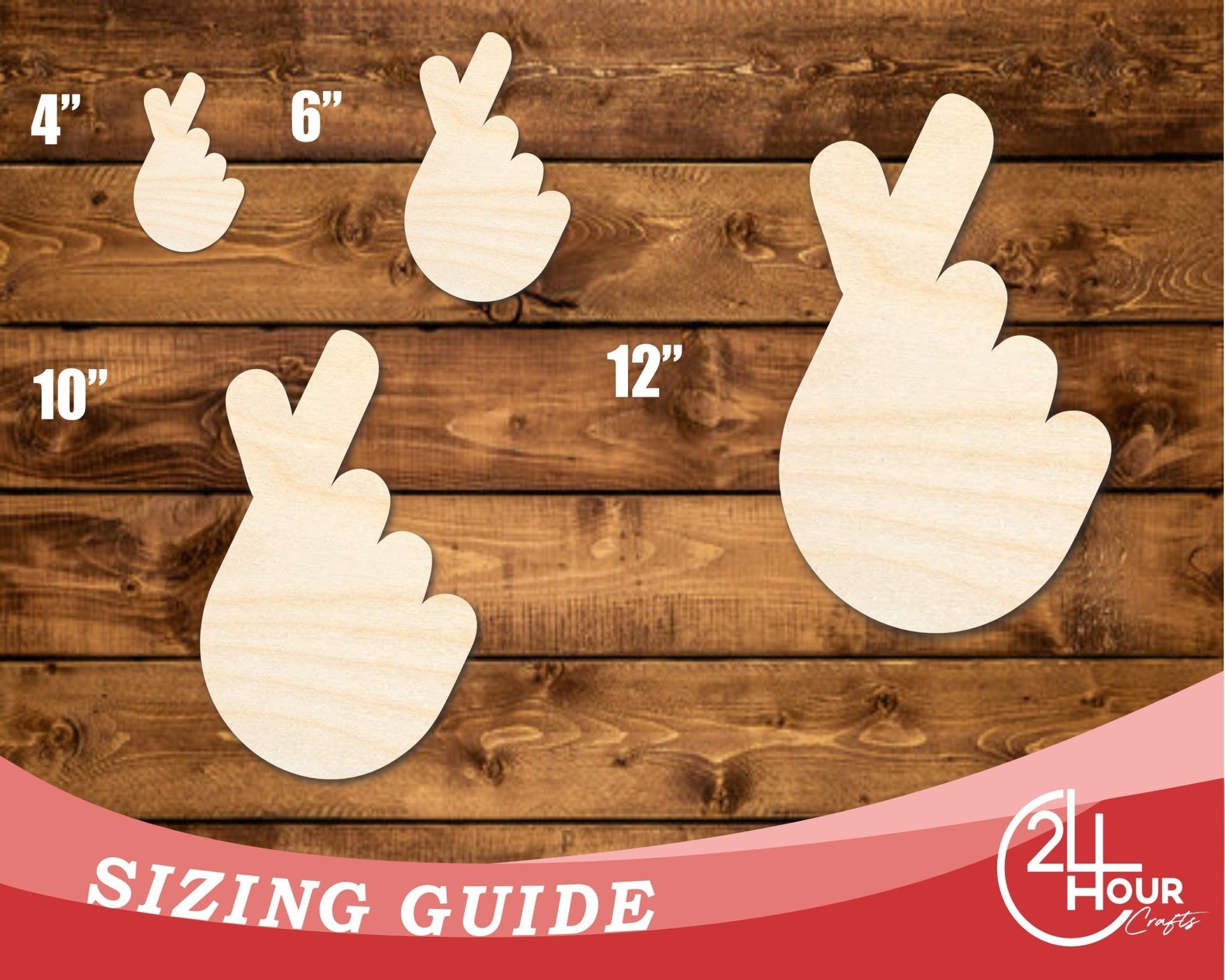 Unfinished Wood Finger Heart Shape | DIY Craft Cutout | up to 46" DIY - NameSigns.com