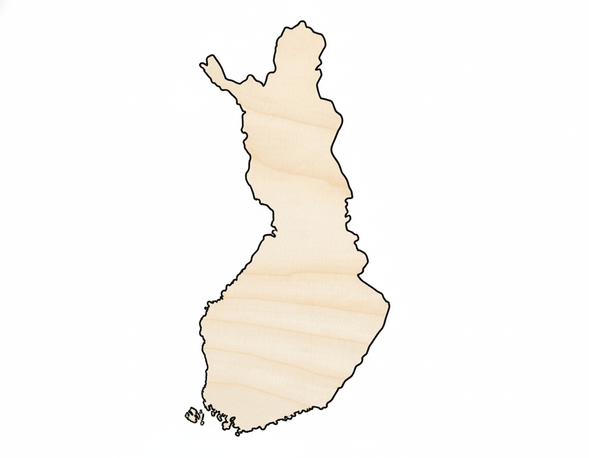 Unfinished Wood Finland Country Shape - Scandinavian Craft - up to 46" DIY - NameSigns.com