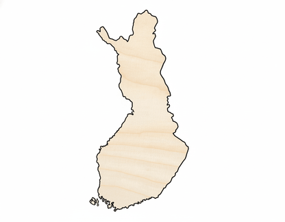 Unfinished Wood Finland Country Shape - Scandinavian Craft - up to 46" DIY - NameSigns.com