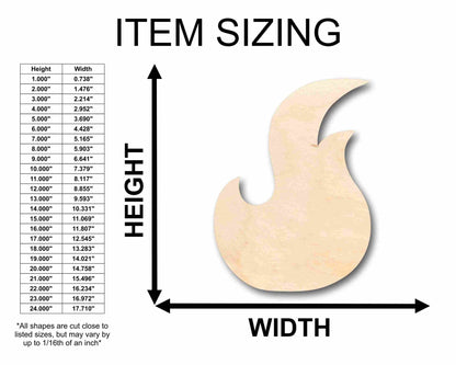 Unfinished Wood Fire Element Silhouette - Craft - up to 46" DIY - NameSigns.com